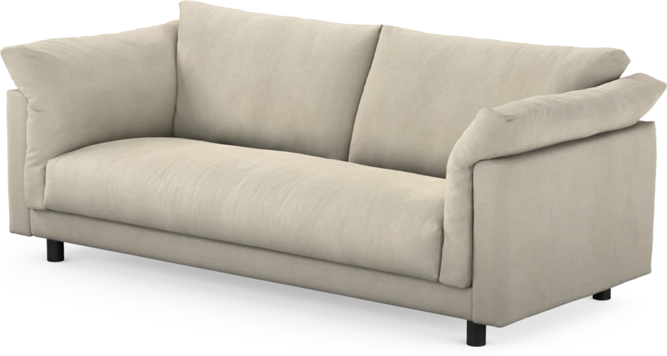 Cherrie - 2,5-sits soffa, hel dyna, fast klädsel - Vit