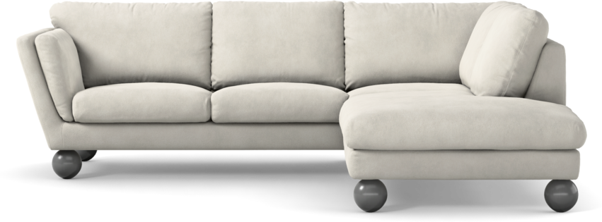 Madison Lux - 2-sits soffa med divan höger - Vit