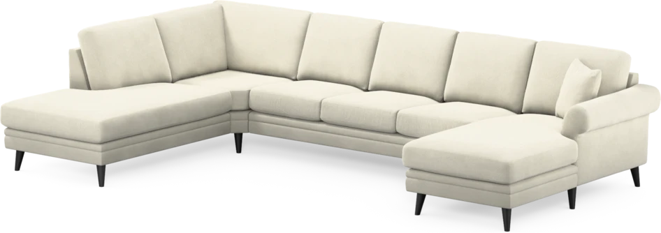 Eden - 3-sits soffa med divan vänster och schäslong höger - Vit