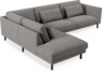 Willow - 3-sits soffa med divan vänster, fast klädsel - Grå