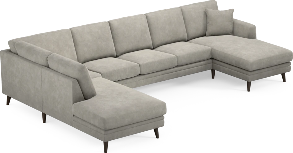 Eden - 3-sits soffa med divan vänster och schäslong höger - Grå