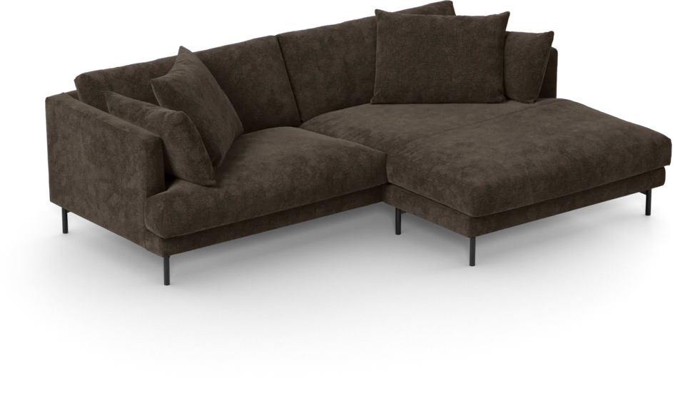 Harper - 4-sits med schäslong XL höger - Brun