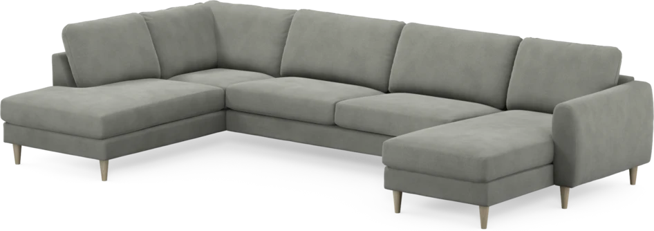 Bridge - 3-sits soffa med divan vänster och schäslong höger - Grå