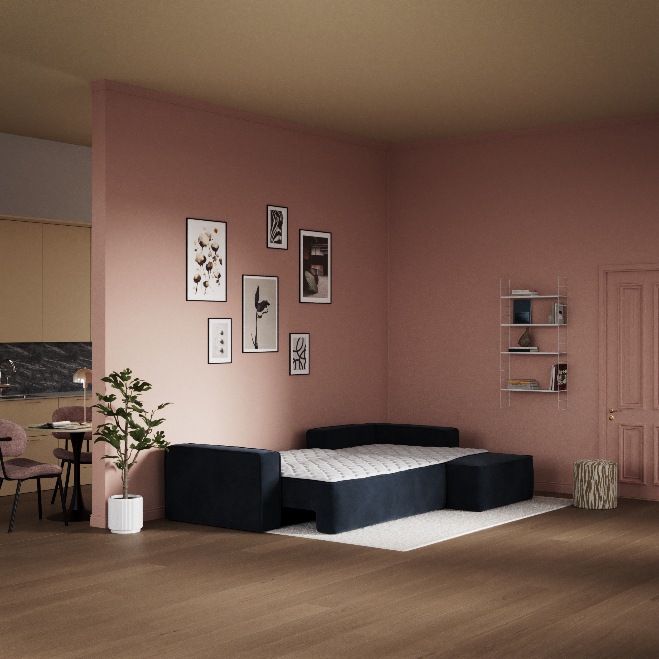 Ide - Bäddsoffa 3-sits med schäslong höger - inspiration
