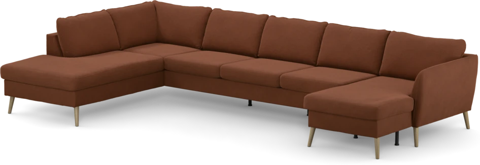County - 4-sits soffa med divan vänster och schäslong höger - Orange
