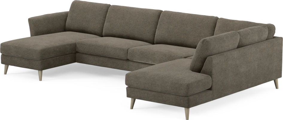 Bridge - 3-sits soffa med schäslong vänster och divan höger - Brun