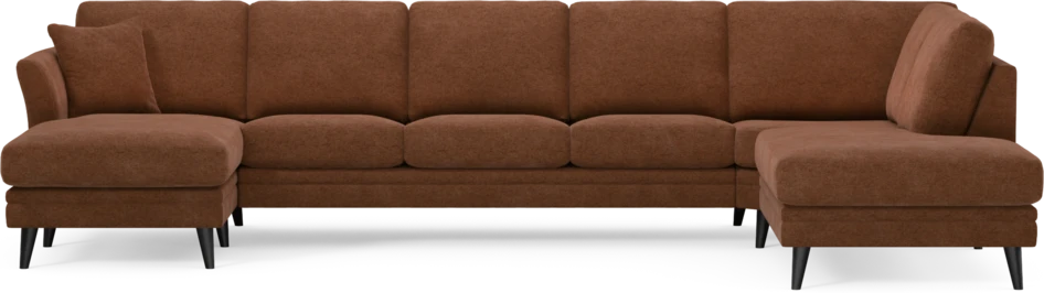 Eden - 3-sits soffa med schäslong vänster och divan höger - Orange