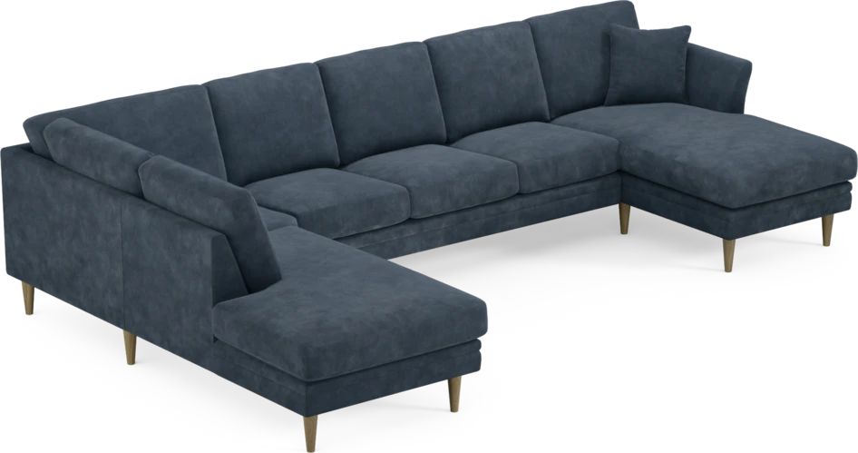 Eden - 3-sits soffa med divan vänster och schäslong höger - Blå