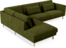 Willow - 3-sits soffa med divan vänster, fast klädsel - Grön