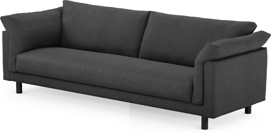 Cherrie - 4-sits soffa, hel dyna, fast klädsel - Svart
