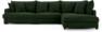 Rossi - 3-sits soffa med divan höger - Grön