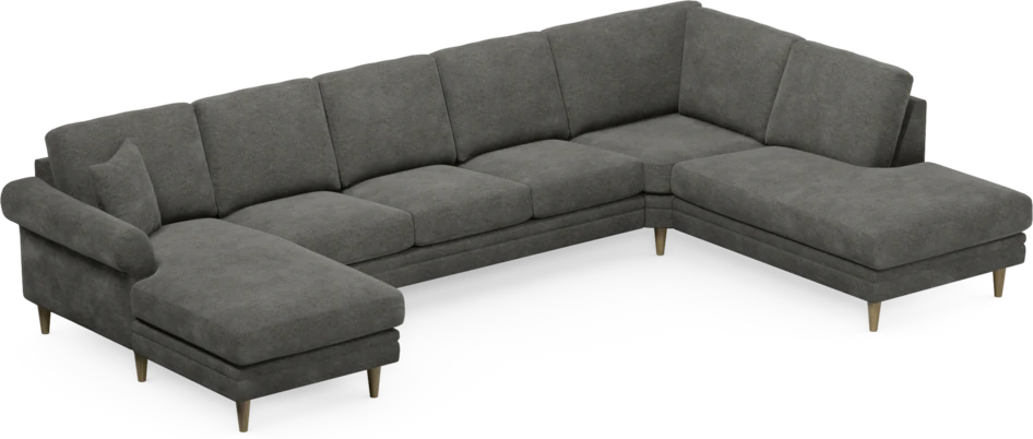Eden - 3-sits soffa med schäslong vänster och divan höger - Grå