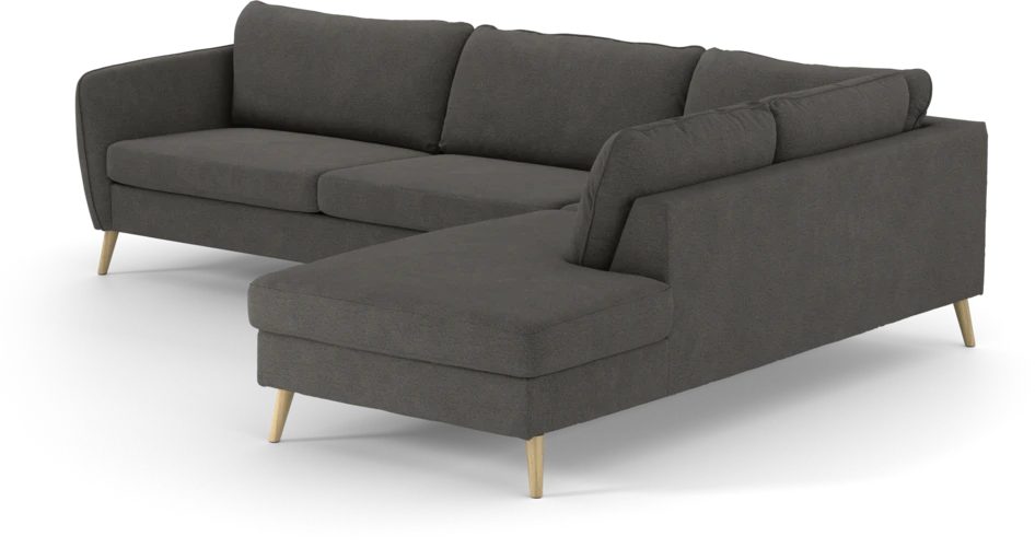County - 2,5-sits soffa med divan höger - Brun