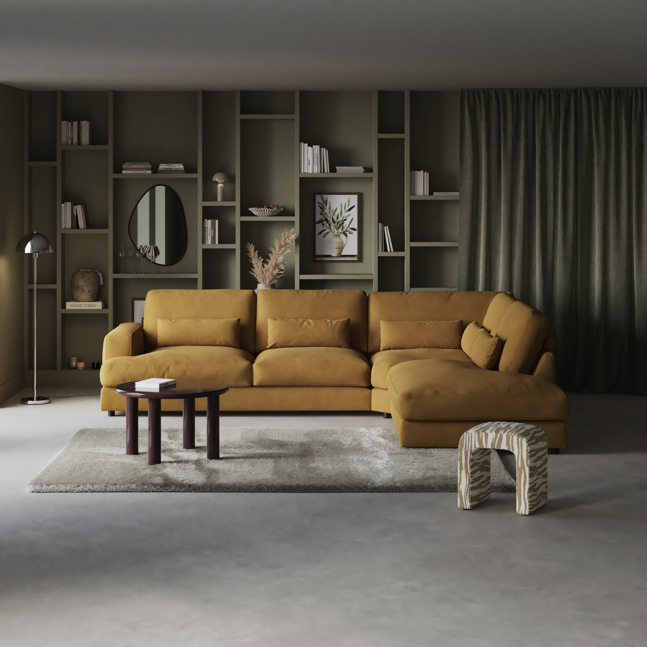 Noma, 3-sits soffa med divan höger