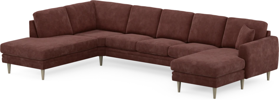 Eden - 3-sits soffa med divan vänster och schäslong höger - Röd
