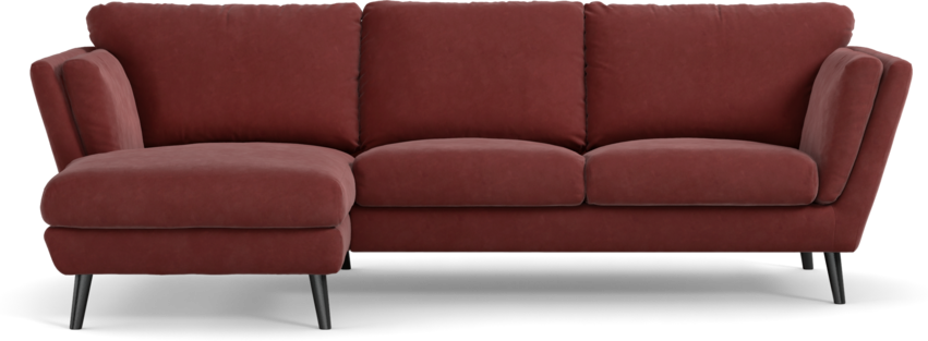 Madison Lux - 2-sits soffa med schäslong vänster - Rosa