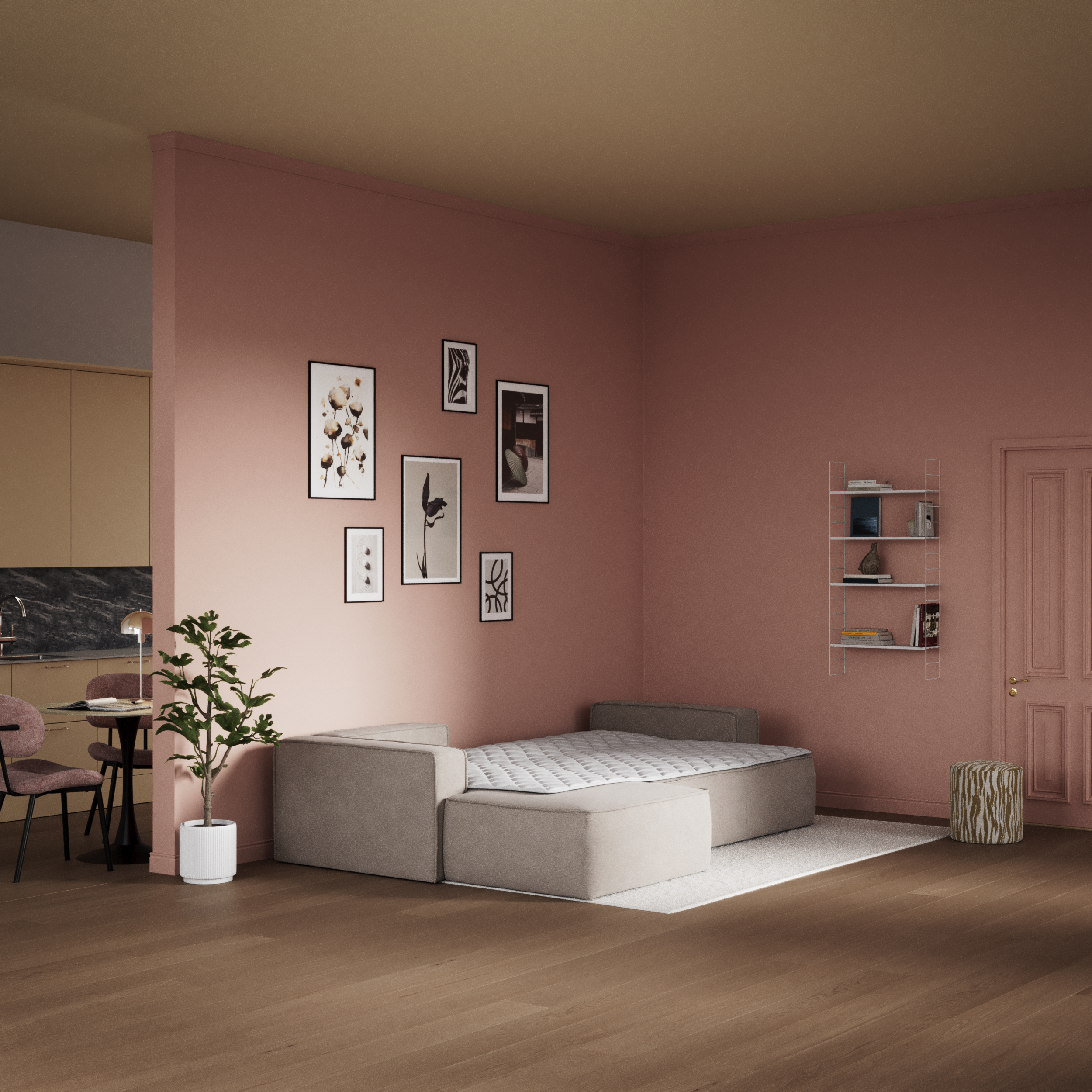 Ide - Bäddsoffa 3-sits med schäslong vänster - inspiration