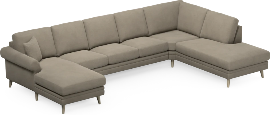 Eden - 3-sits soffa med schäslong vänster och divan höger - Beige