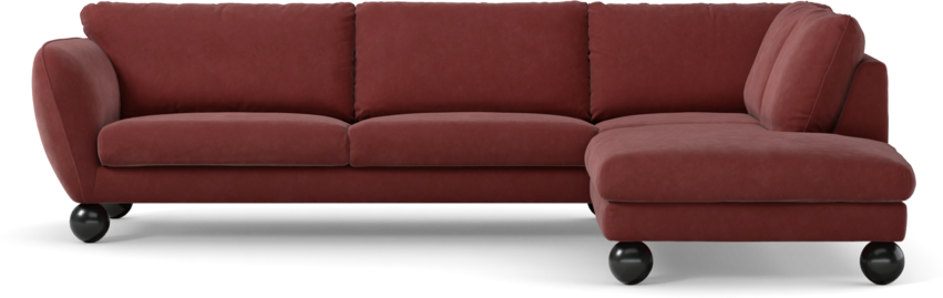 Madison Lux - 3-sits soffa med divan höger - Rosa