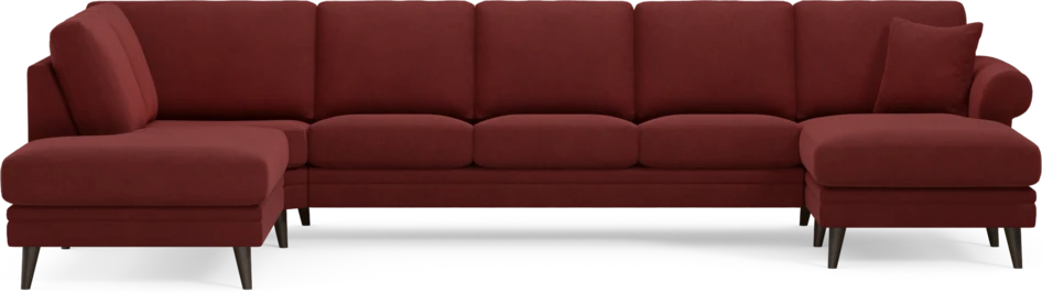 Eden - 3-sits soffa med divan vänster och schäslong höger - Röd