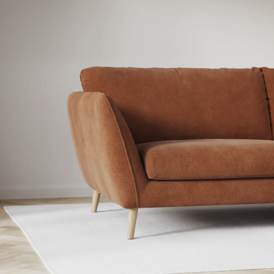 Madison Lux - 2-sits soffa med divan vänster och höger - Orange