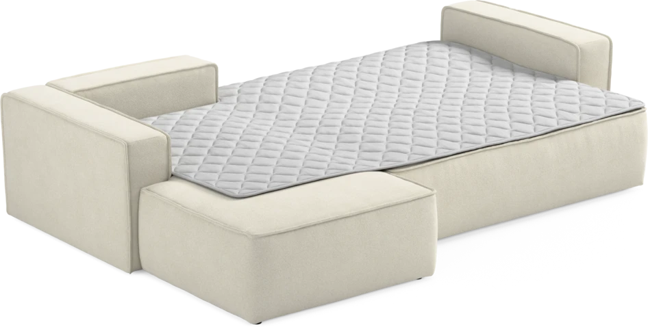 Ide - Bäddsoffa 3-sits med schäslong vänster - Vit