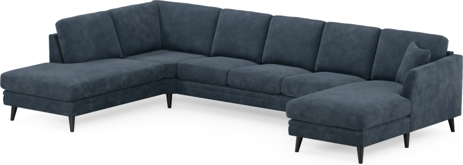 Eden - 3-sits soffa med divan vänster och schäslong höger - Blå