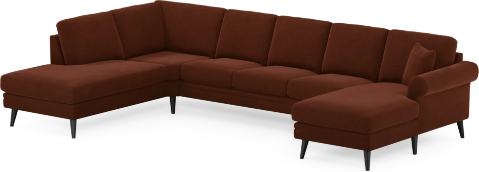 Eden - 3-sits soffa med divan vänster och schäslong höger - Orange