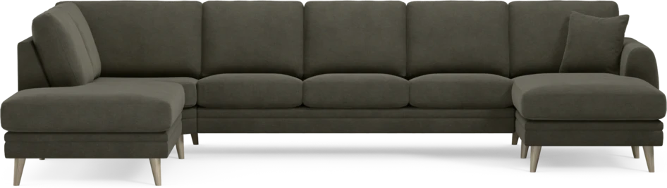 Eden - 3-sits soffa med divan vänster och schäslong höger - Grå