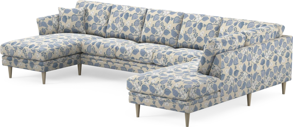 Eden - 3-sits soffa med schäslong vänster och divan höger - Flerfärgad