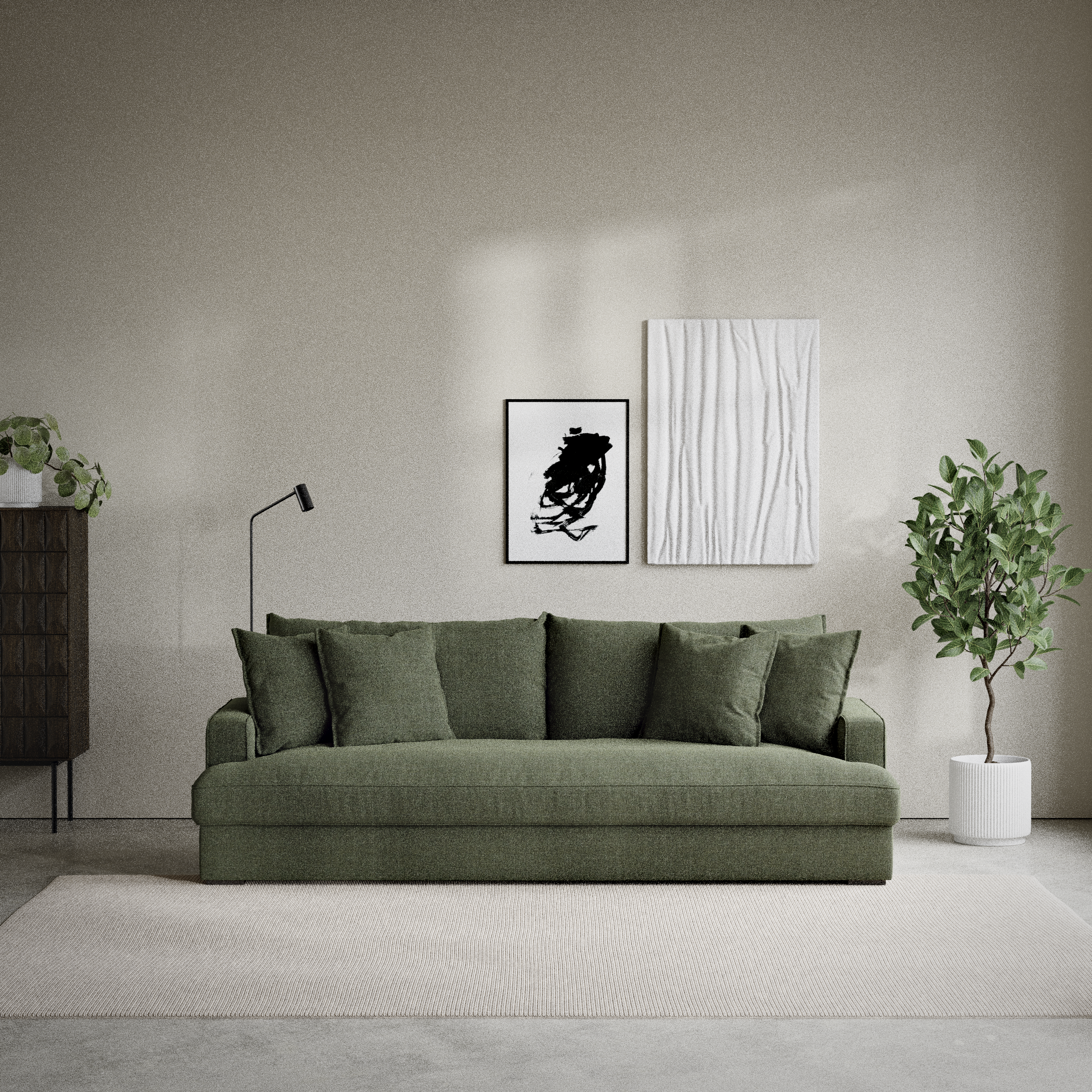 Mila - 4-sits soffa, hel dyna - inspiration