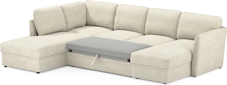 Öland - Bäddsoffa med divan vänster och schäslong höger - Vit
