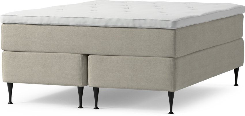 Delux Dream - Kontinentalsäng, dubbelsäng med bäddmadrass och sängben - Beige