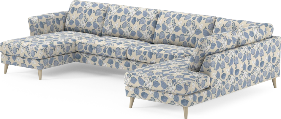 Bridge - 3-sits soffa med schäslong vänster och divan höger - Blå