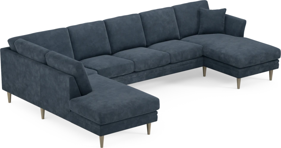 Eden - 3-sits soffa med divan vänster och schäslong höger - Blå
