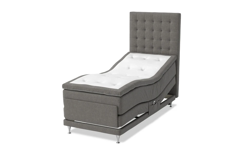 Dream Delux - Ställbar säng, enkelsäng med bäddmadrass Sleep Delux - Grå