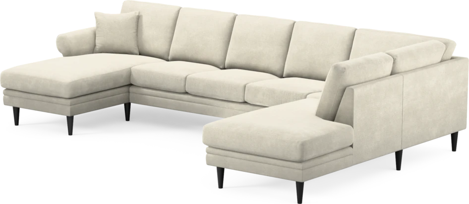 Eden - 3-sits soffa med schäslong vänster och divan höger - Vit