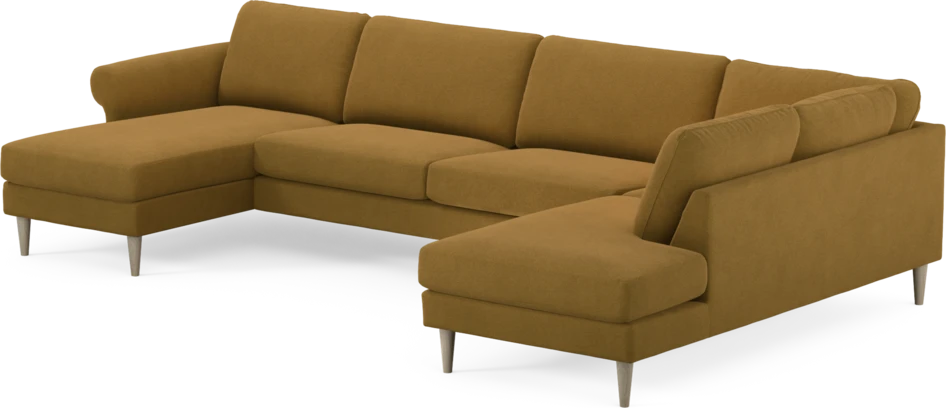 Bridge - 3-sits soffa med schäslong vänster och divan höger - Gul