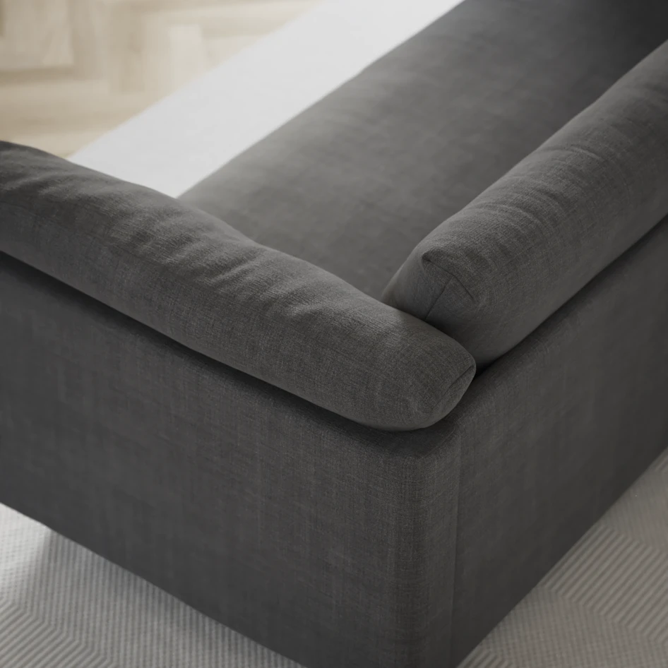Cherrie - 3-sits soffa med divan vänster, fast klädsel - Grå