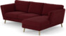 Madison - 2-sits soffa med schäslong höger - Röd
