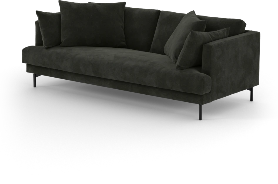 Harper - 3-sits soffa, hel dyna - Svart