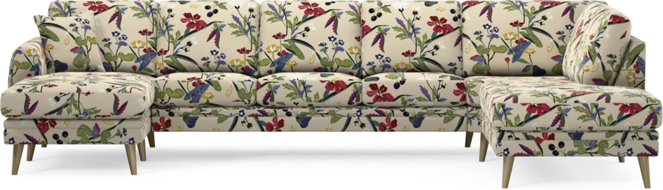 Eden - 3-sits soffa med schäslong vänster och divan höger - Flerfärgad