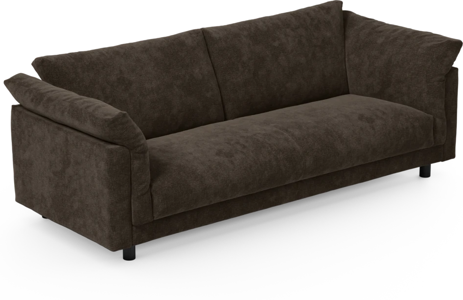 Cherrie - 3-sits soffa, hel dyna, fast klädsel - Brun