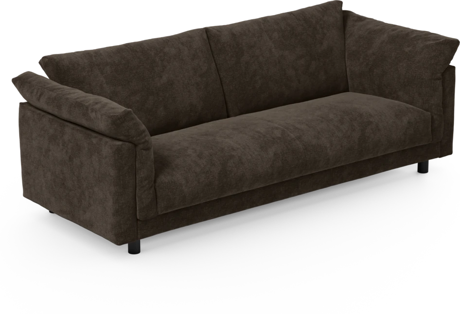 Cherrie - 3-sits soffa, hel dyna, fast klädsel - Brun
