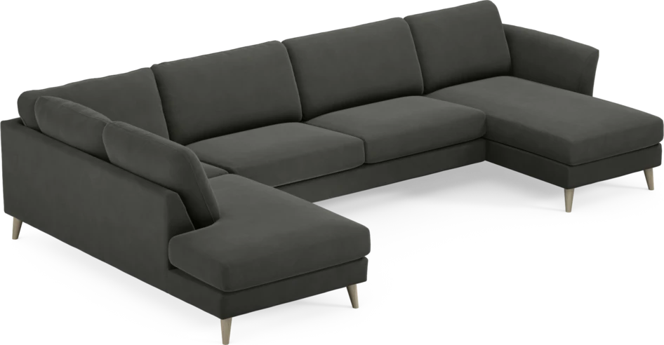 Bridge - 3-sits soffa med divan vänster och schäslong höger - Grå