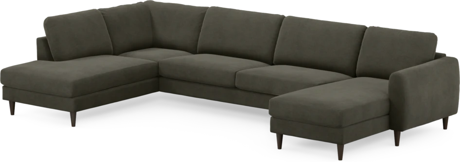 Bridge - 3-sits soffa med divan vänster och schäslong höger - Grå