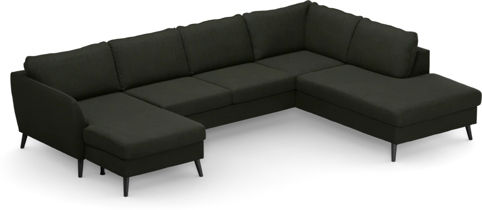 County - 3-sits soffa med schäslong vänster och divan höger - Grön
