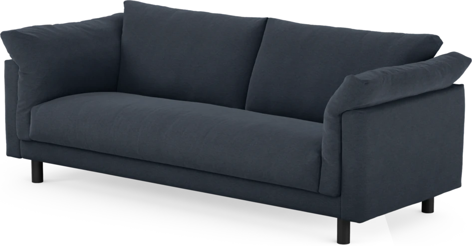Cherrie - 3-sits soffa, hel dyna, fast klädsel - Blå