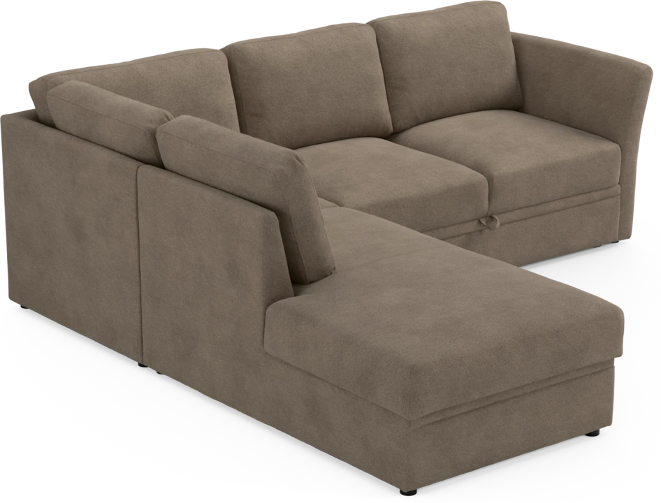 Öland - Bäddsoffa med divan vänster - Brun