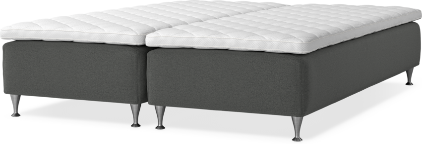 Delux Sense - Ramsäng, dubbelsäng med bäddmadrass - Grå